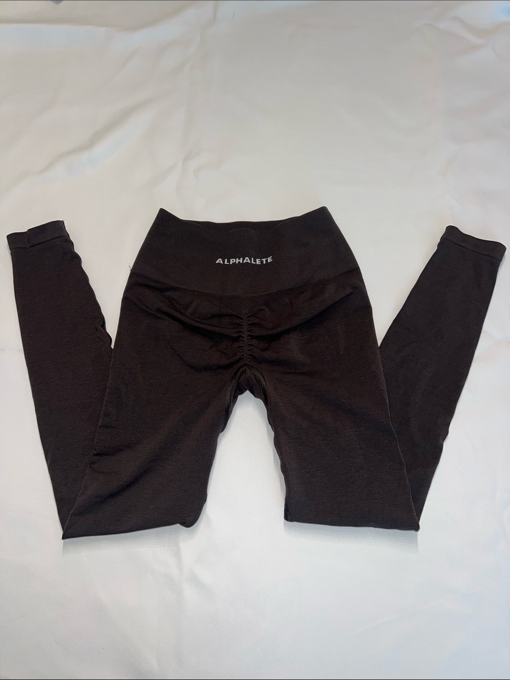Alphalete Brown Ruched Waist Leggings size Small Like New